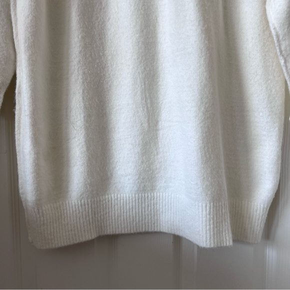 Ivory Crewneck Oversized Knit Sweater Dress - Picture 5 of 8